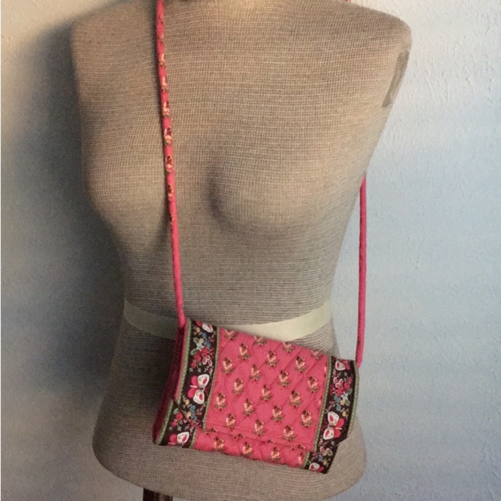 Vintage Vera Bradley Floral Pink Crossbody Bag/ Wallet